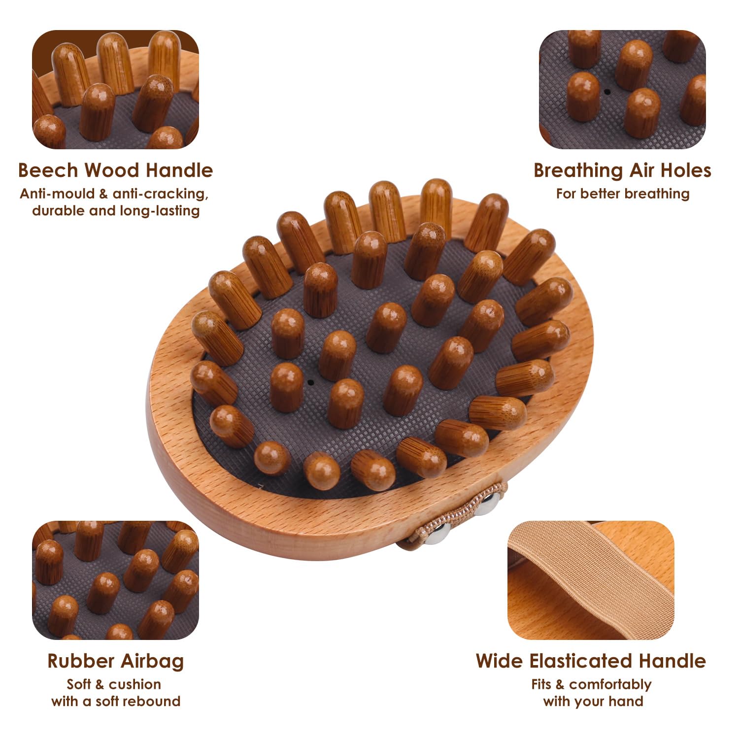 Melous wooden massage comb hair care focus for smooth detangling