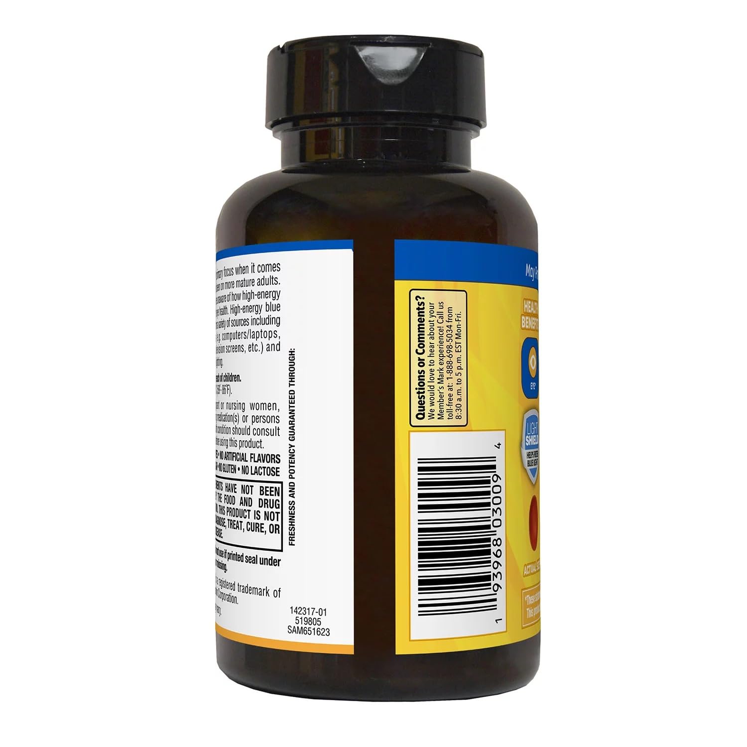 Daily-use scene with Member's Mark bottle supporting daily eye health