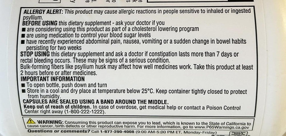Member's Mark Psyllium husk ingredient visual highlighting natural plant-based fiber.