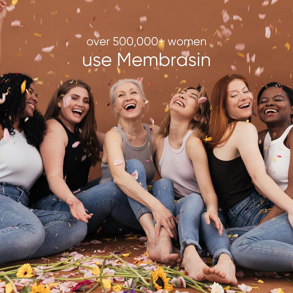Membrasin brand logo shot reinforcing product identity for feminine wellness