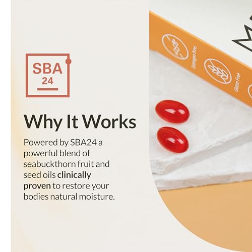 Membrasin Sea Buckthorn Oil bottle highlighting SBA24 formula and Omega fatty acids.