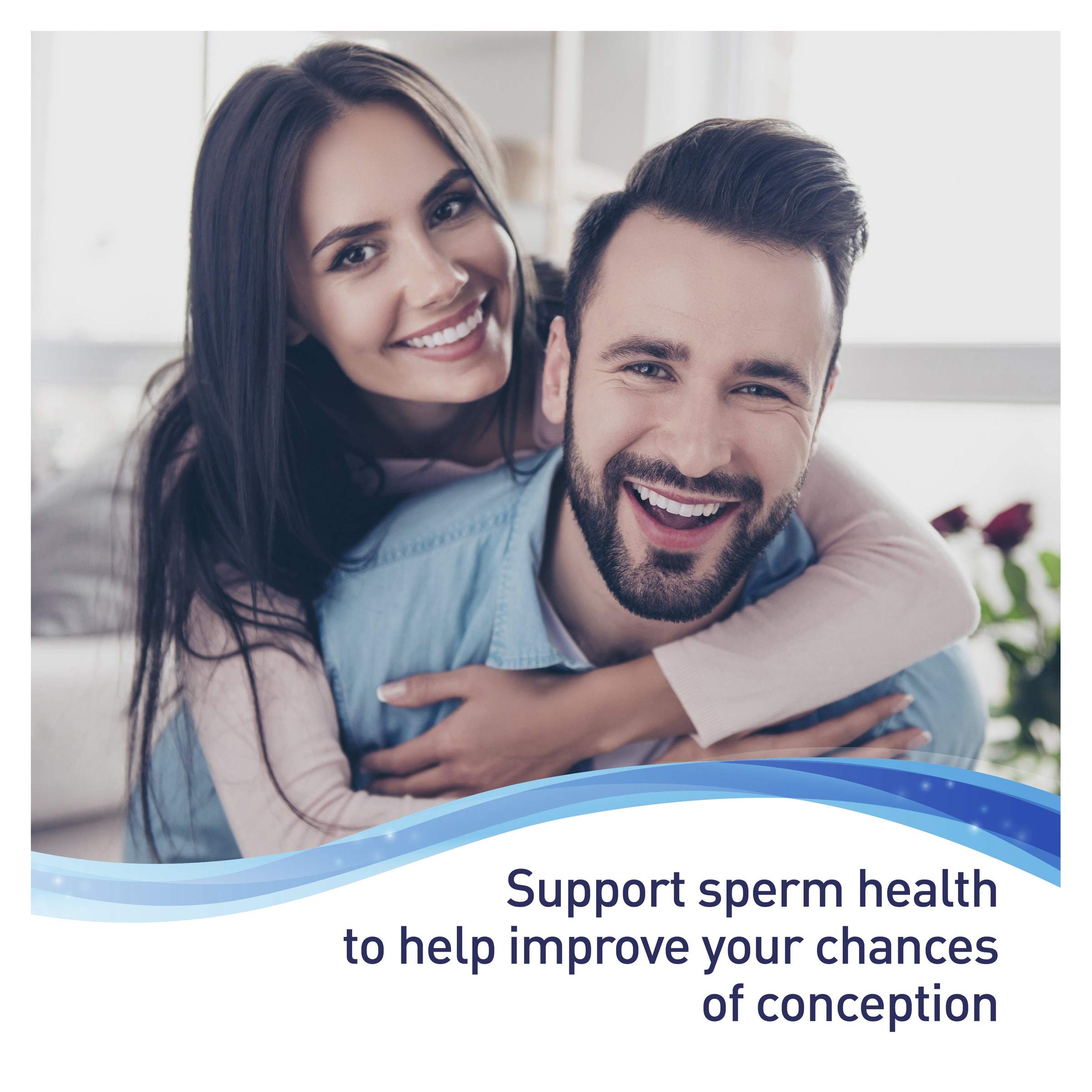 MENEVIT zinc and folate emphasize supporting healthy sperm function.