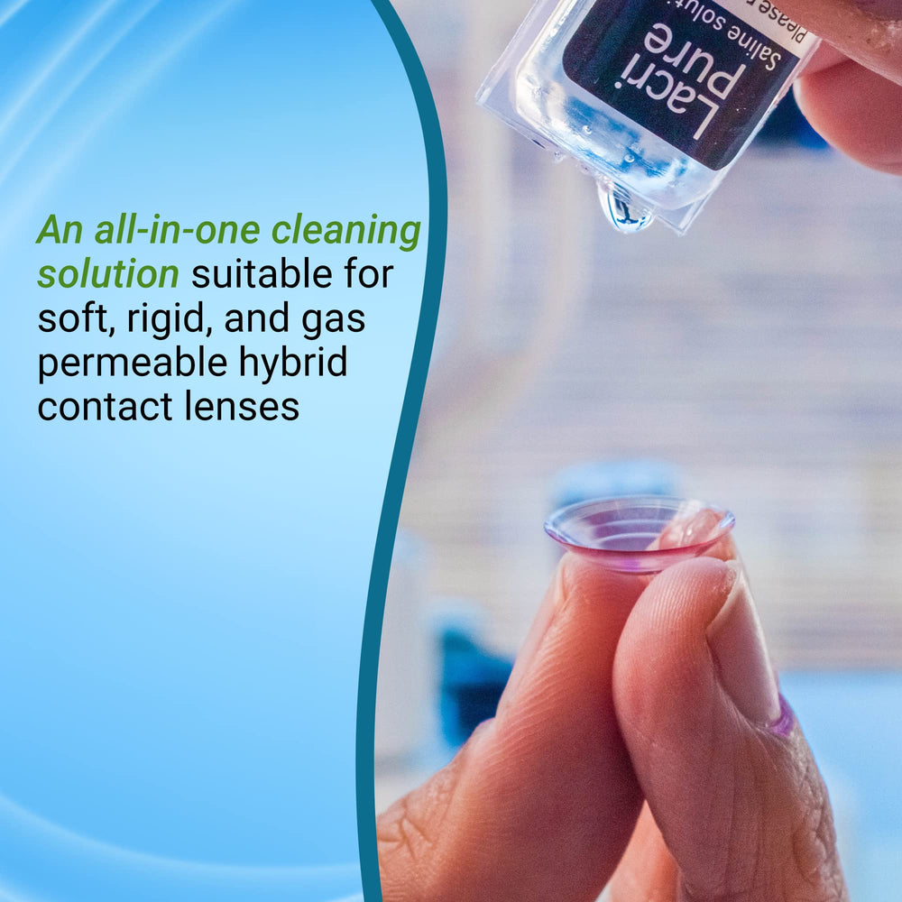 Menicon LacriPure lens rinse action demonstrating quick cleaning before wear.