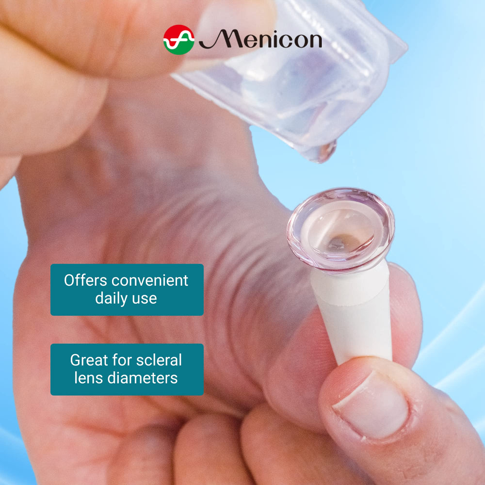 Menicon LacriPure travel pack image highlighting compact, portable solution.