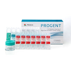 Menicon Progent bottle and packaging for seven-treatment GP lens cleaner