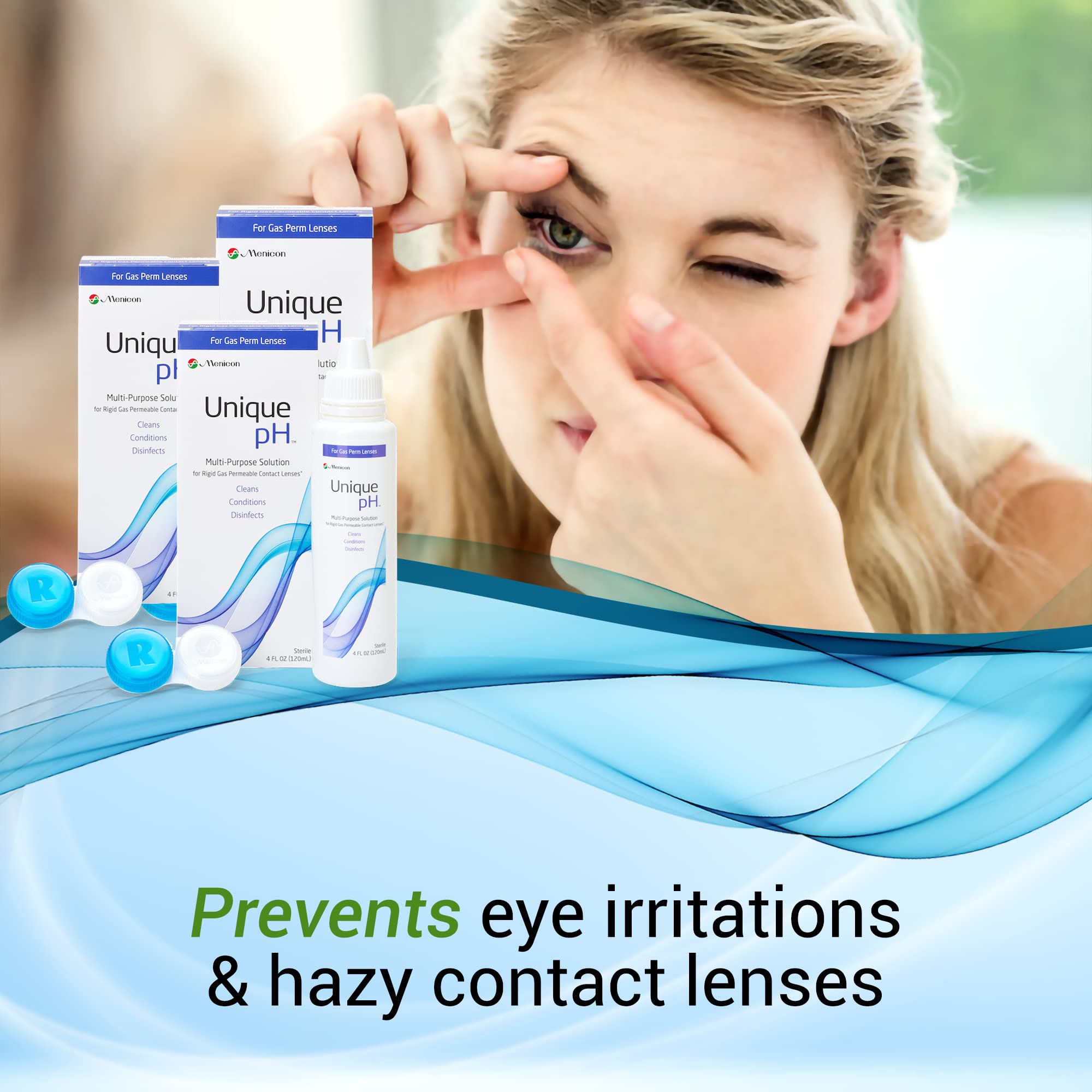Gentle cleaning with Menicon Unique pH preserves lens integrity while removing microorganisms.