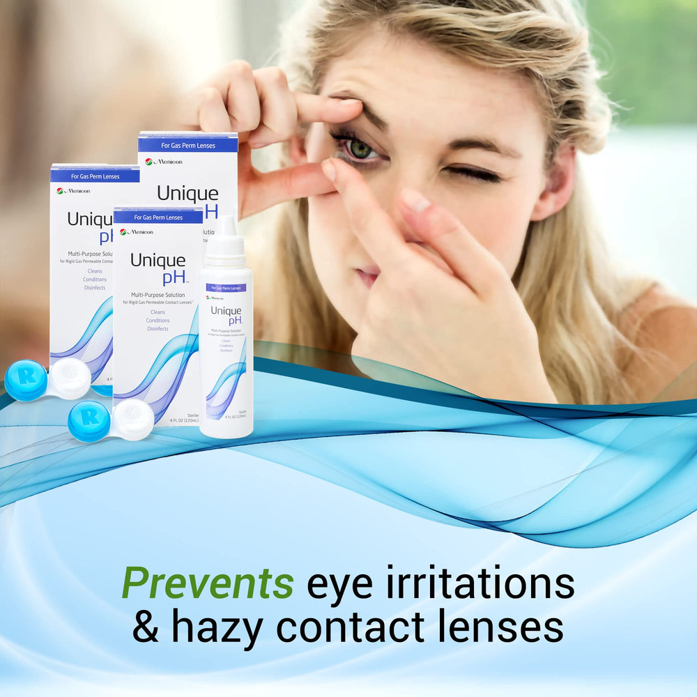 Gentle cleaning with Menicon Unique pH preserves lens integrity while removing microorganisms.