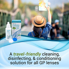 Menicon Unique pH travel pack cap shown for secure, travel-friendly use.