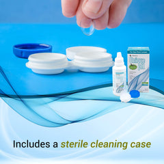 Menicon Unique pH travel pack packaging on a clean surface for a compact kit.