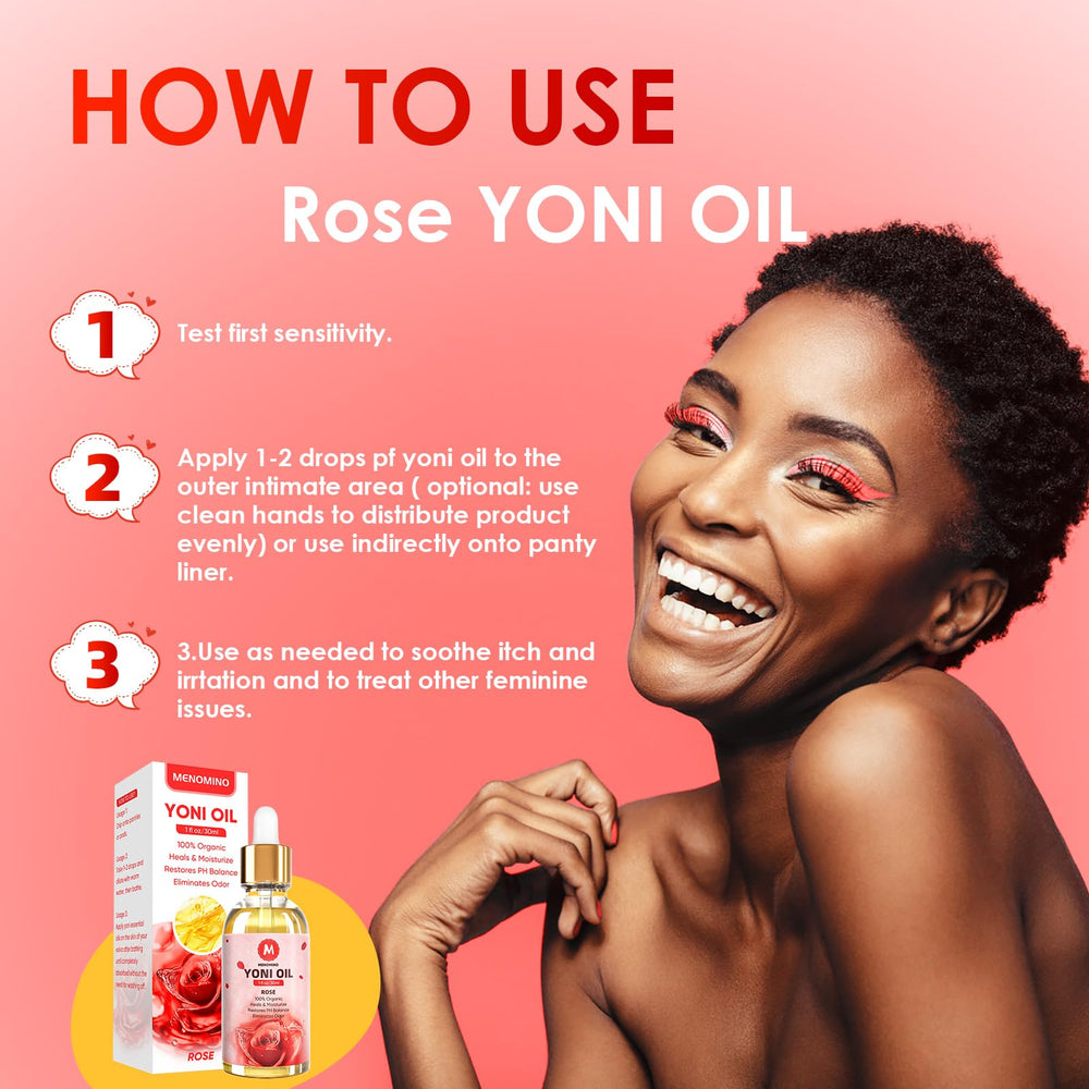 Two-pack MENOMINO Rose Yoni Oil highlights value and convenience