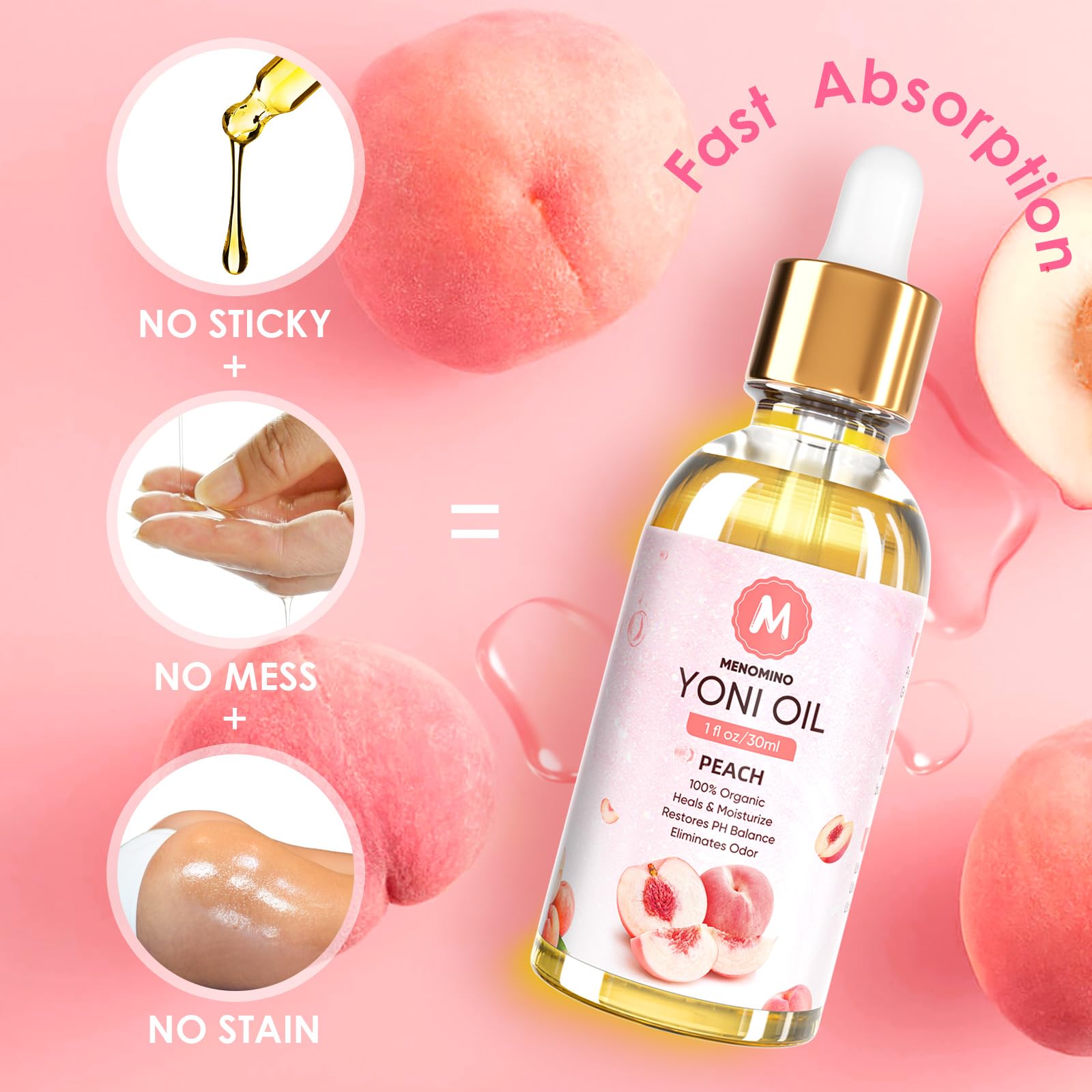 MENOMINO Yoni Oil Travel-Size bottle conveys compact daily carry option.