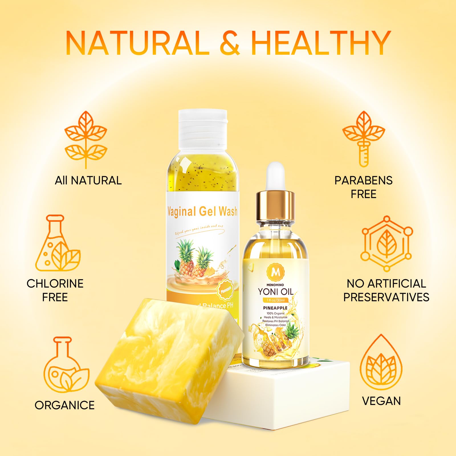 Menomino yoni soap bar close-up for gentle cleansing and skin comfort