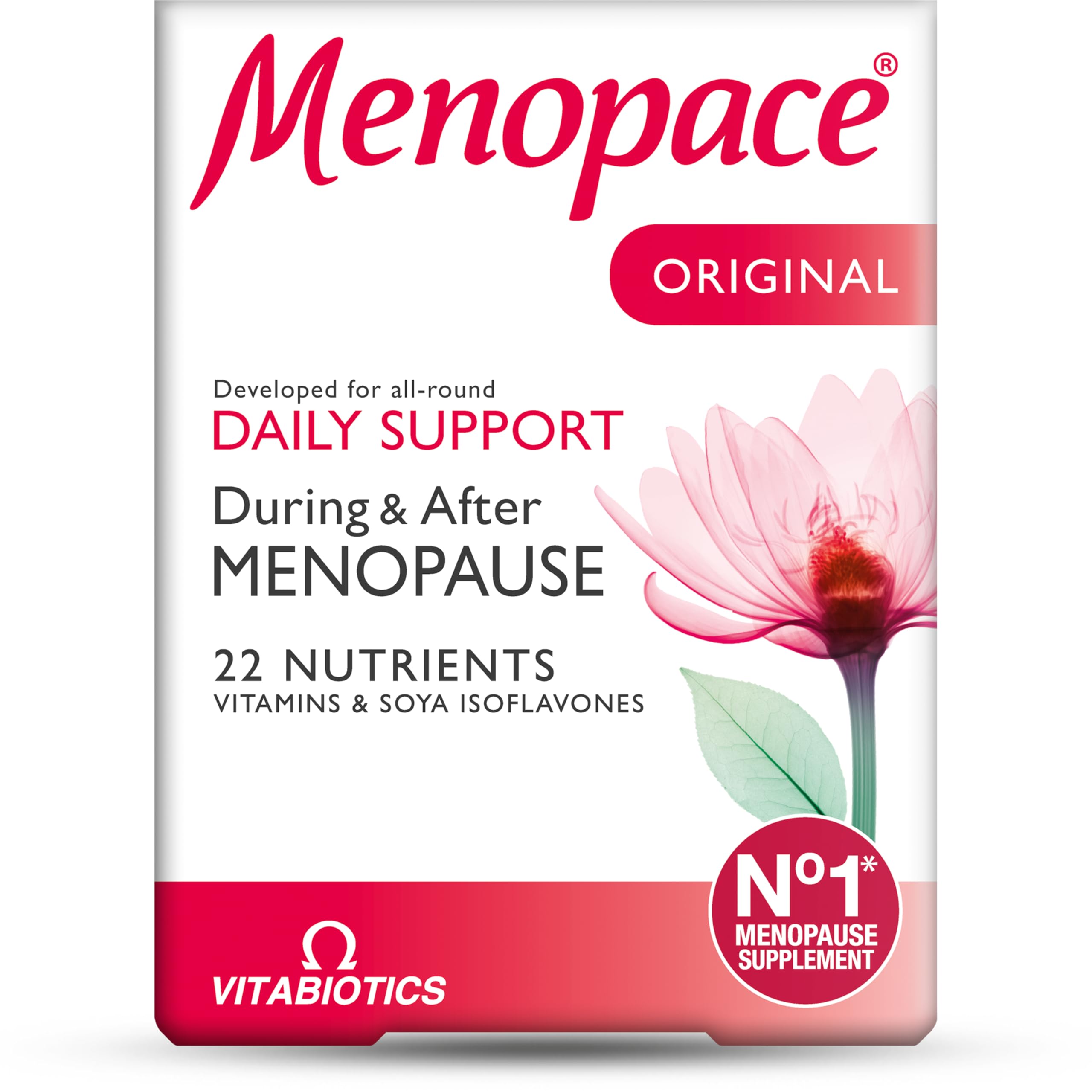 Menopace Original 90 tablets packshot for daily nutrition support.