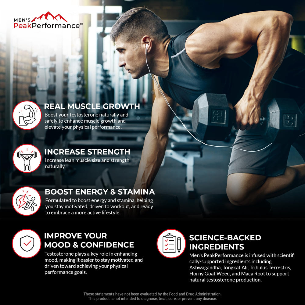 Ashwagandha ingredient visible in MEN'S PeakPerformance formula bottle