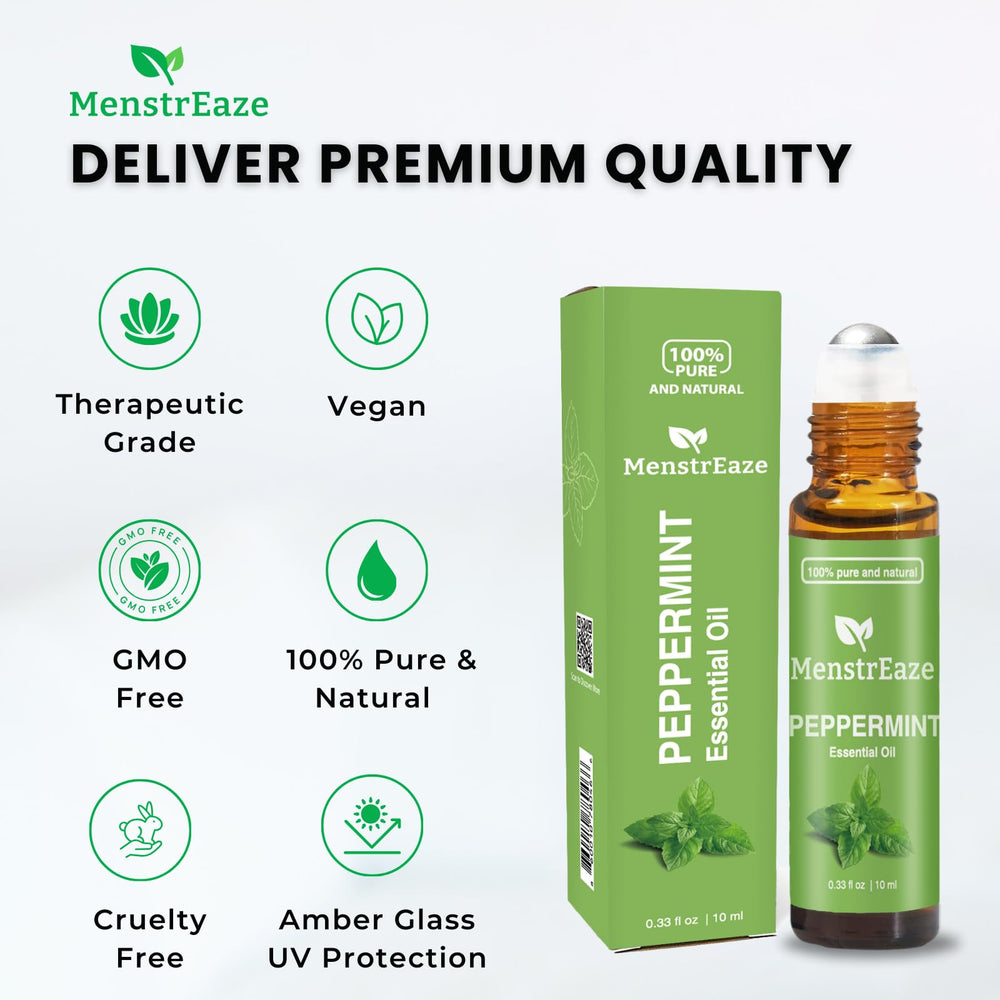 Ergonomic rollerball glides for targeted temple and neck relief.