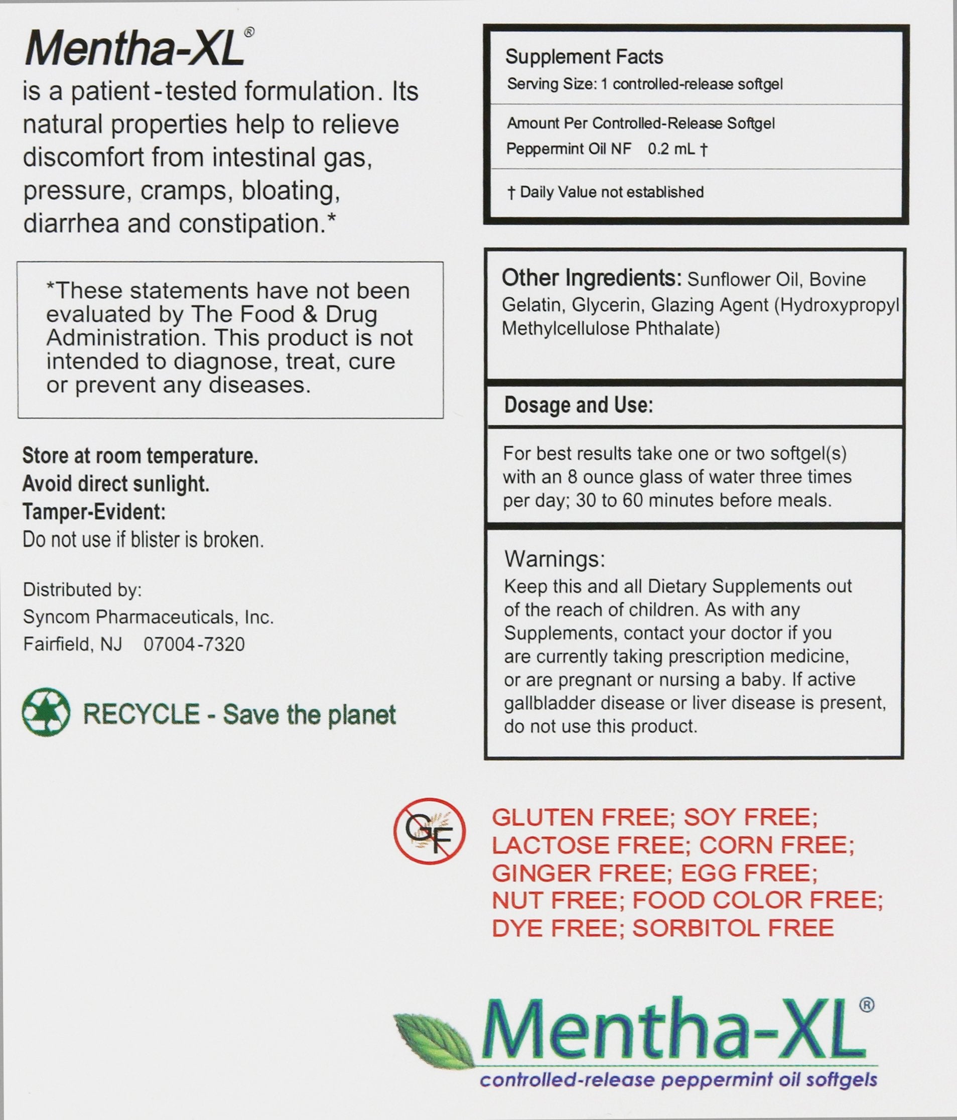 Mentha-XL blister-pack packaging preserves potency and freshness
