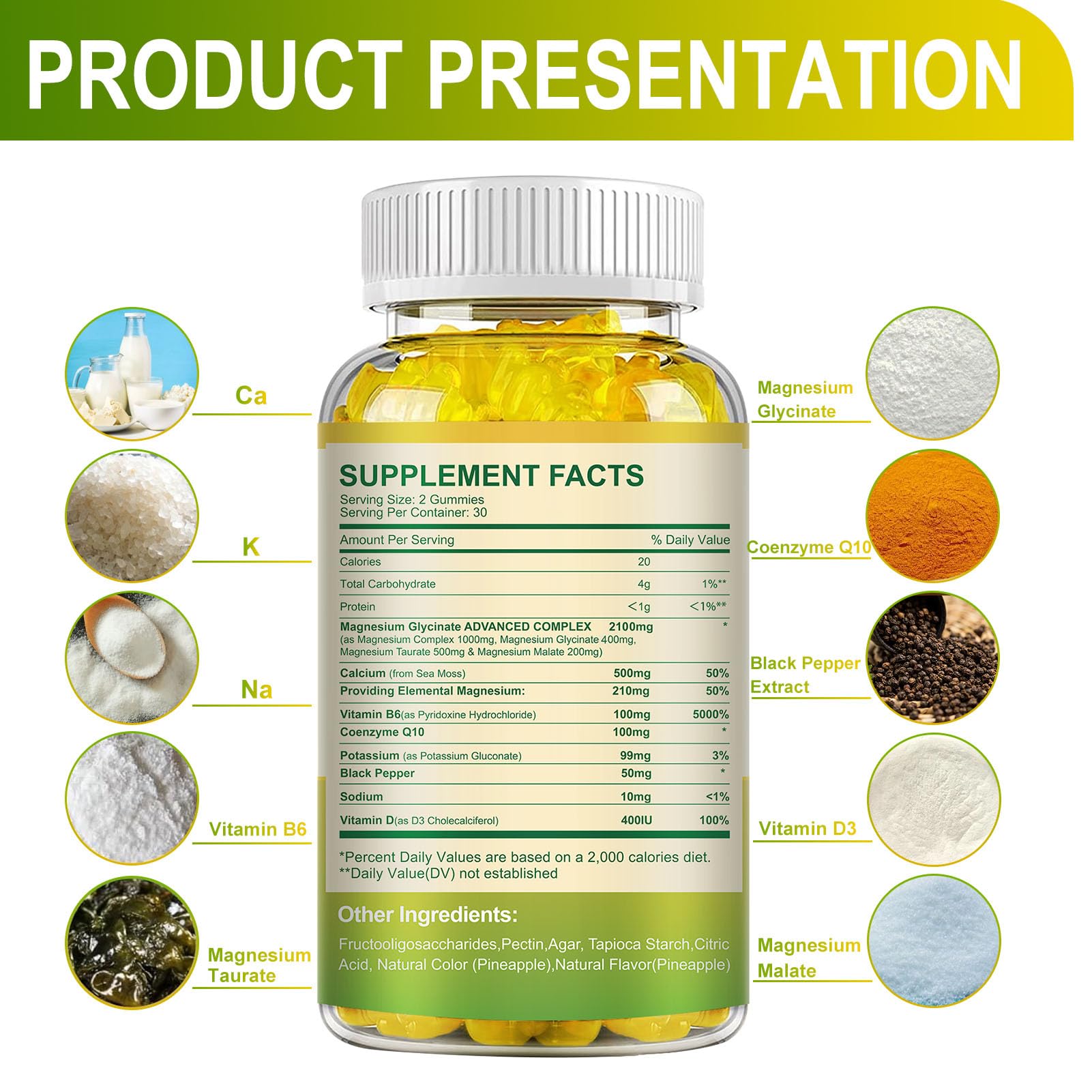 MENXI gummy bottle label close-up showing dosage and vegan formula.