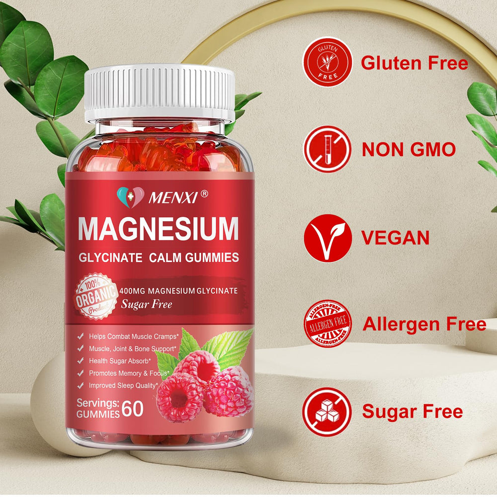 MENXI Magnesium Gummies bottle pour emphasizing convenient daily use.