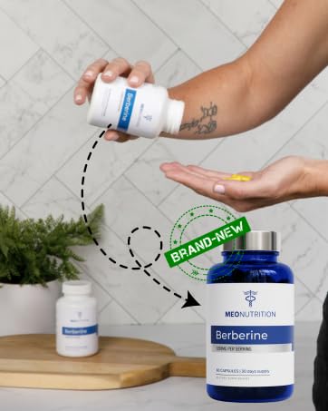 Made in USA seal on Meo Berberine GMP-certified bottle.
