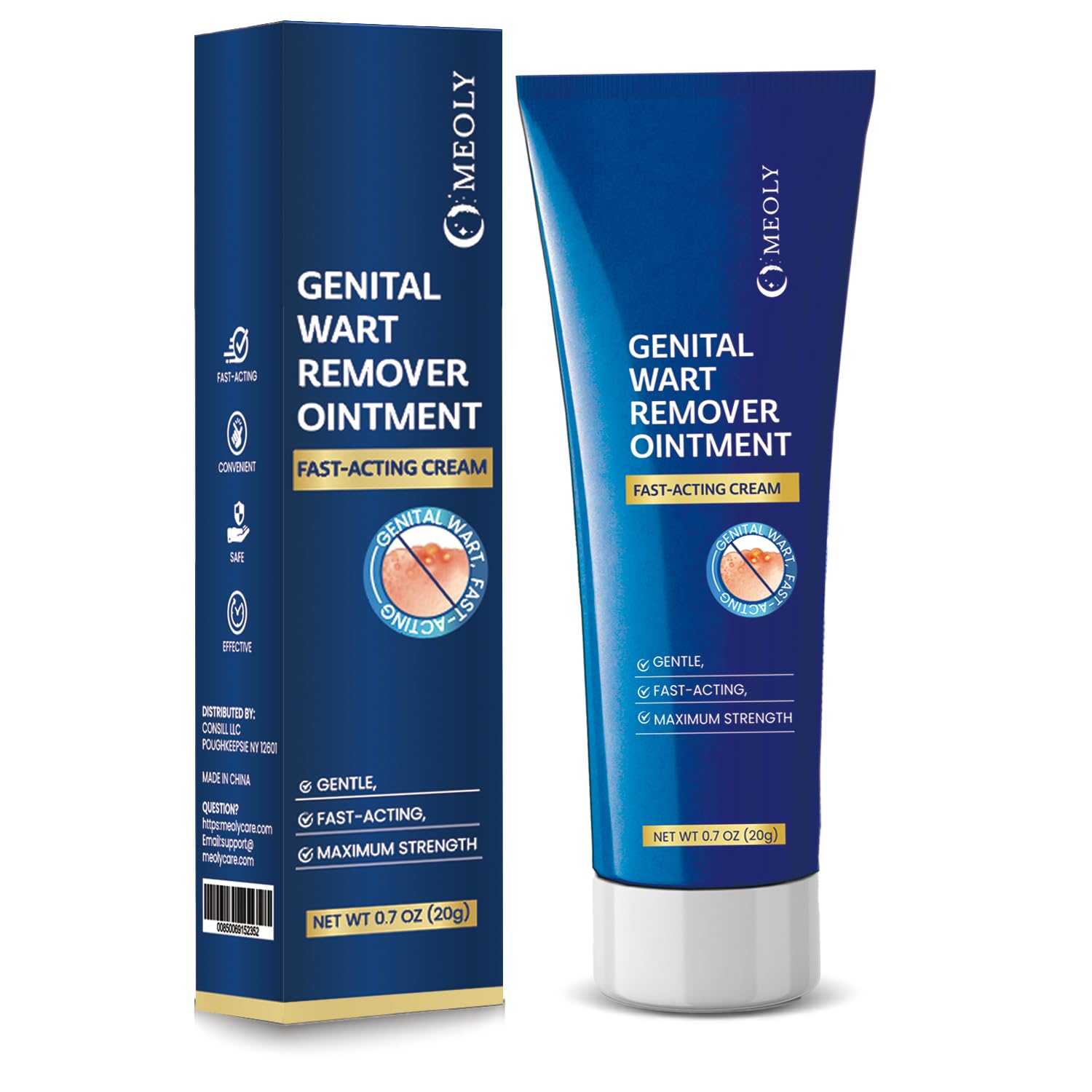 MEOLY Genital Wart Remover Cream bottle for at-home care.