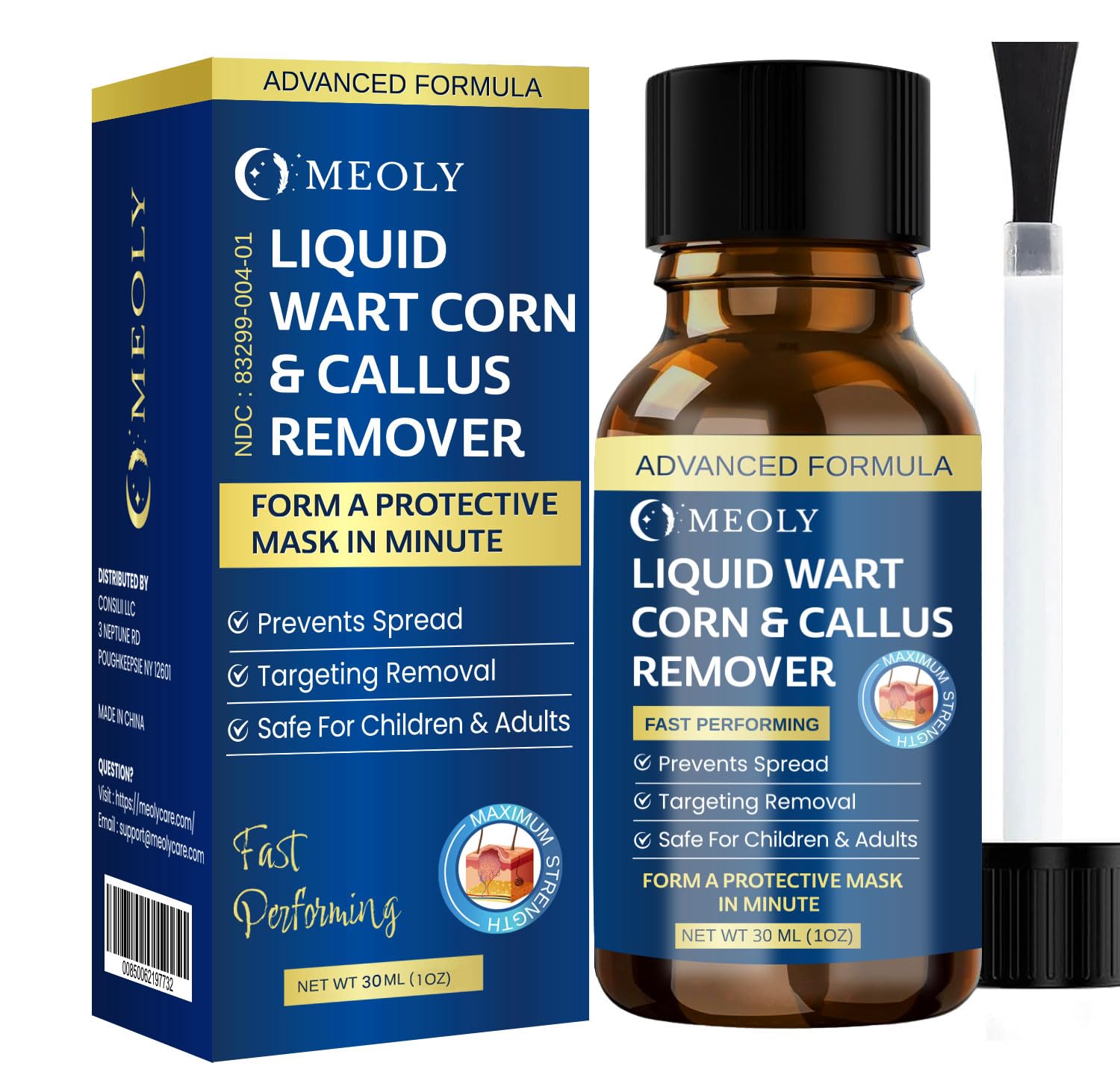 Nails and toes example with MEOLY Wart Remover for versatile minor areas.