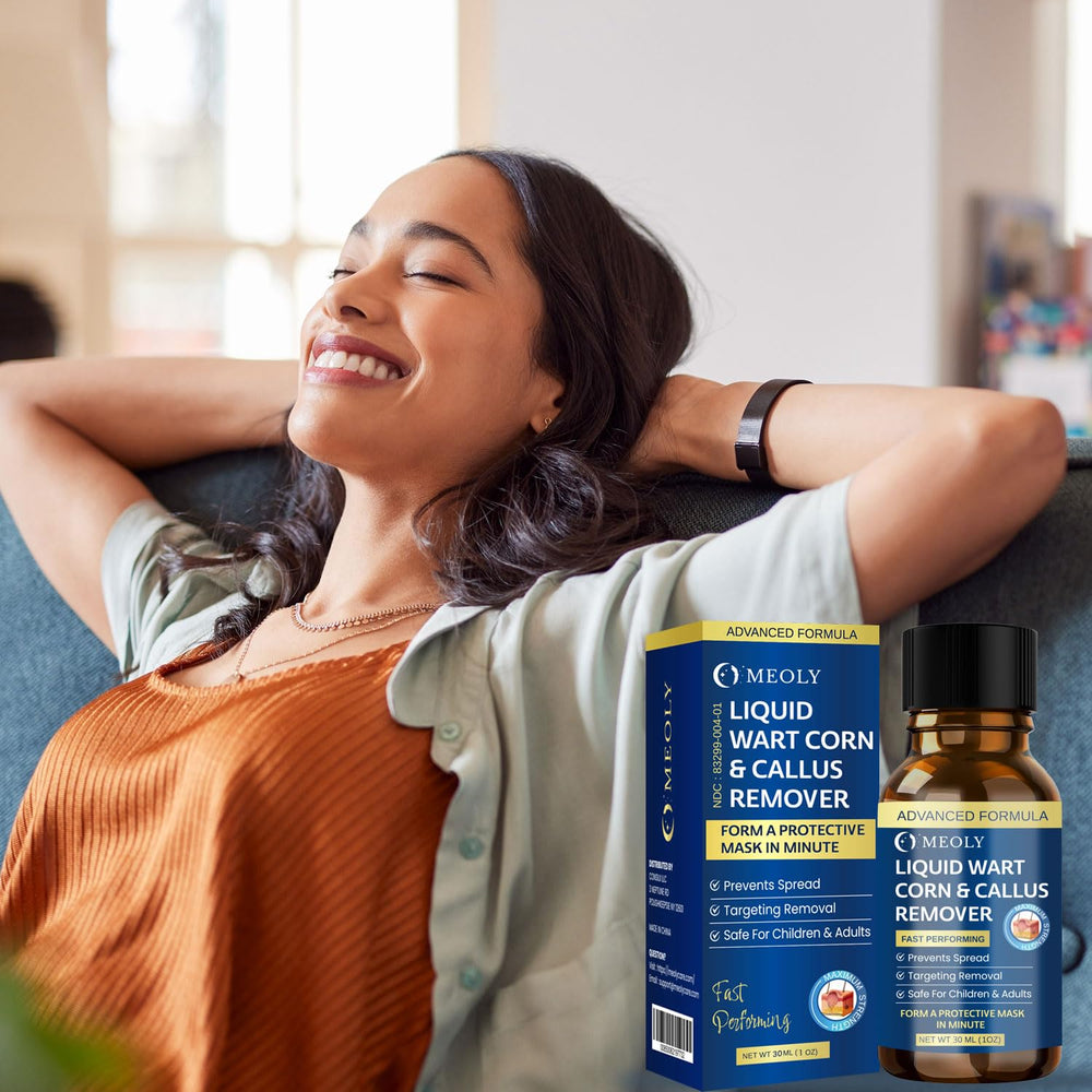 Product label highlights safe-use guidance and precautions for MEOLY Wart Remover.