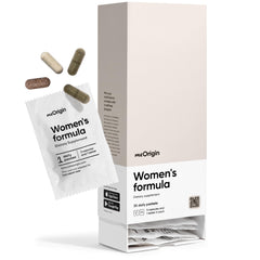 MeOrigin women multivitamin pack front view promotes daily energy and beauty support.