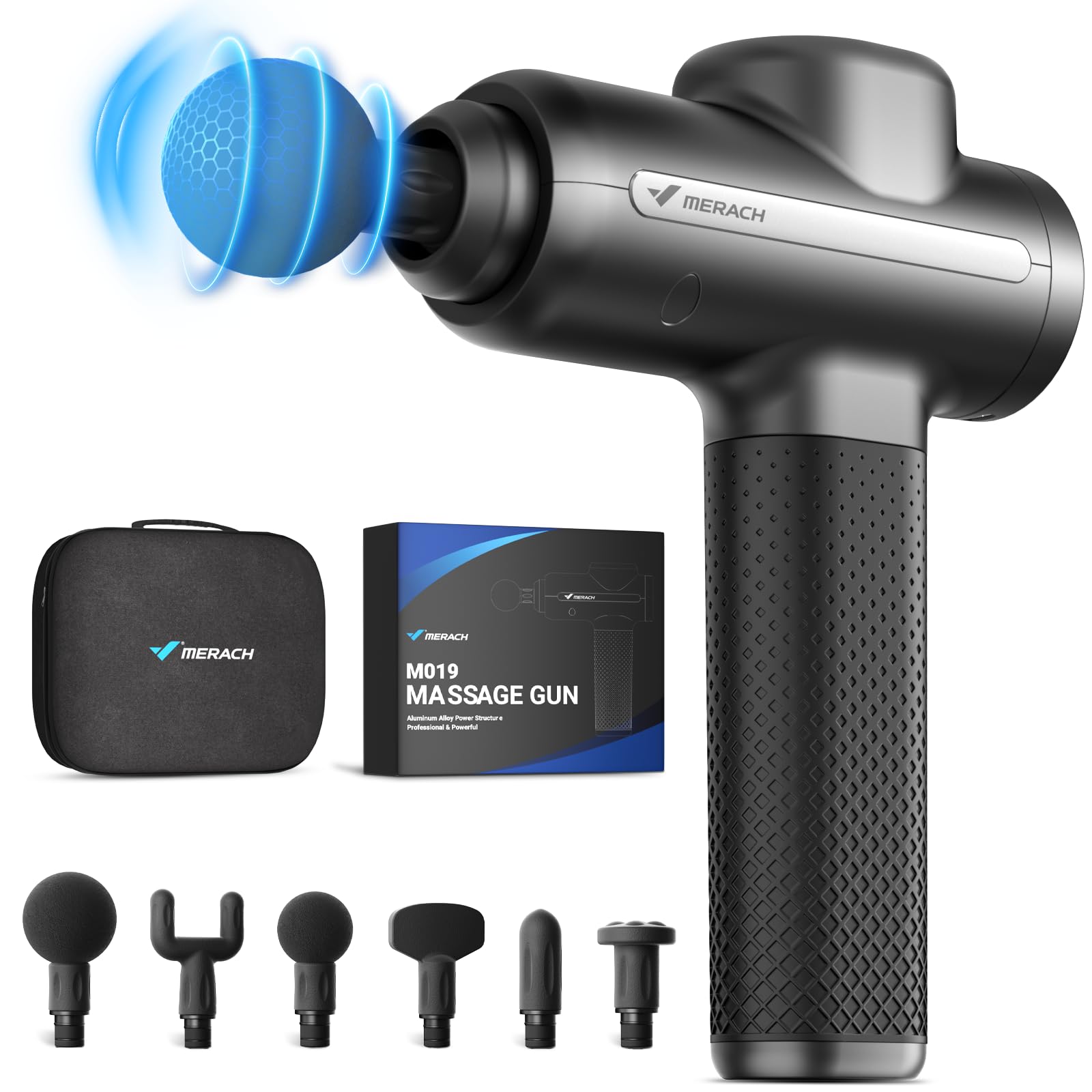 MERACH M019 massage gun with long-lasting battery for extended use
