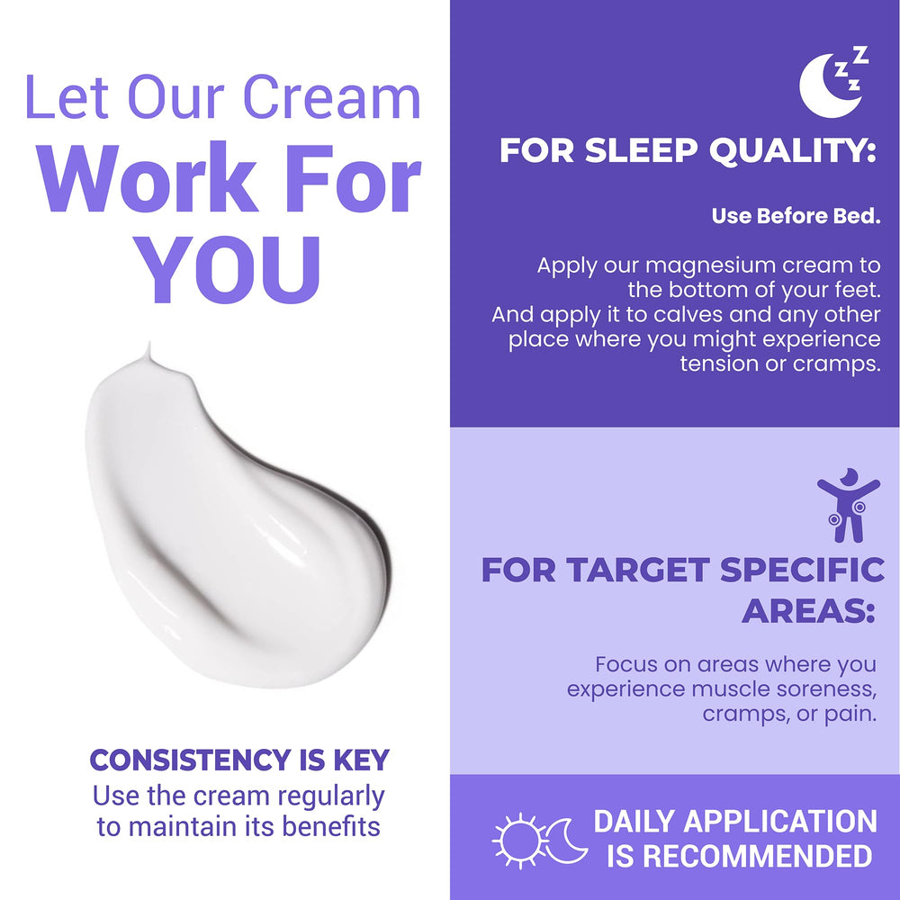 Targeted cramps relief with MereMira Magnesium Cream during massage.
