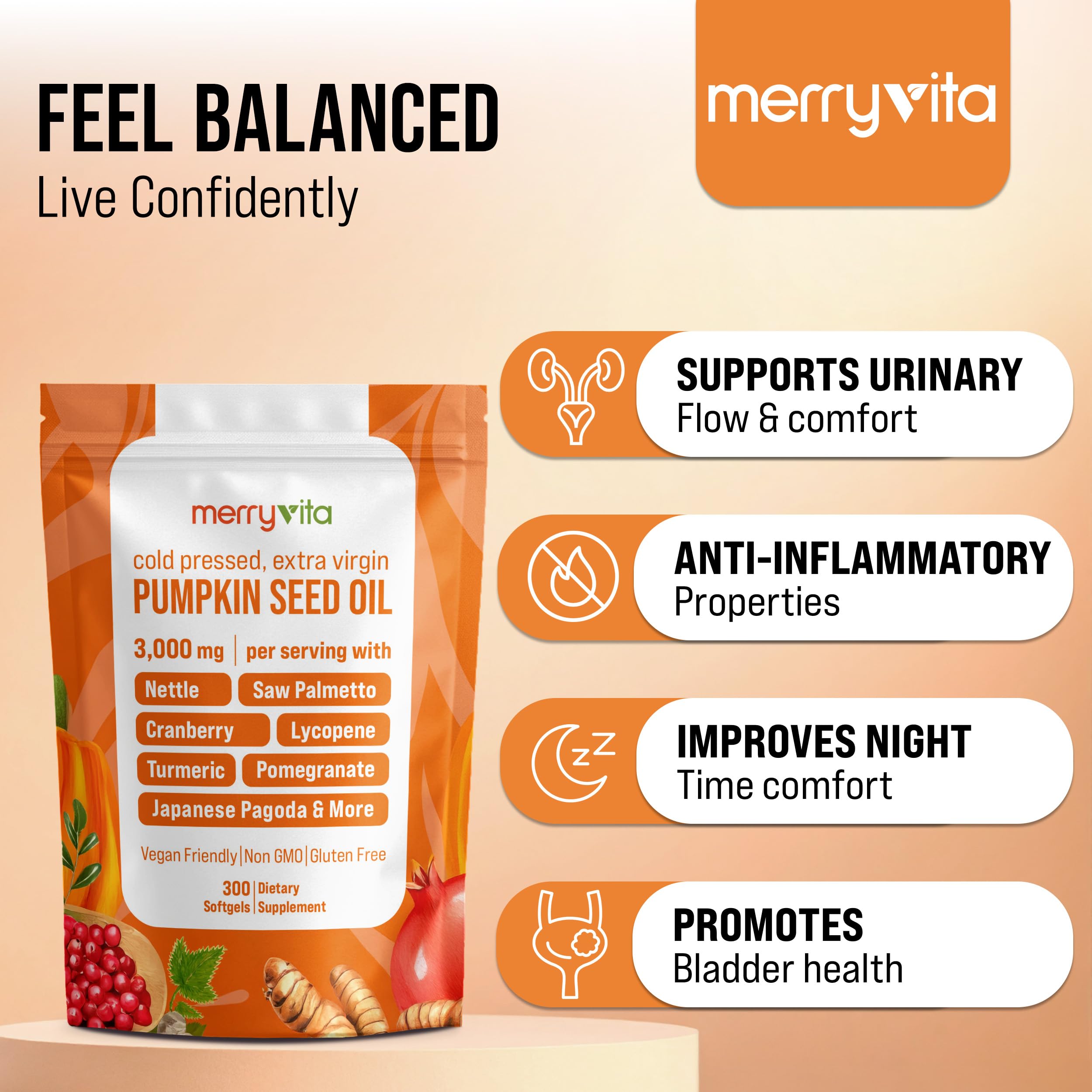 MERRY VITA easy-to-swallow softgels promote daily routine