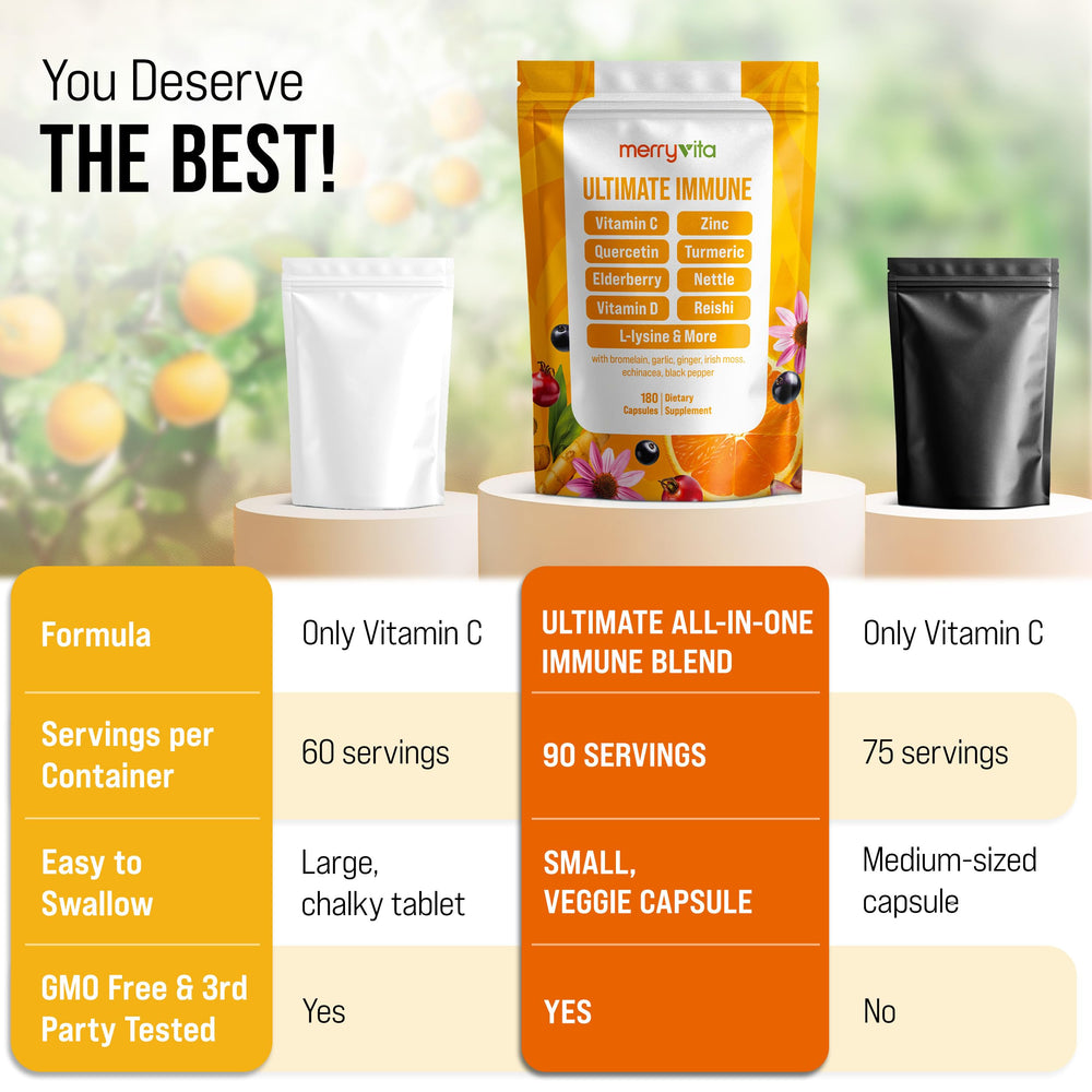 MERRY VITA GMP-certified facility logo on packaging indicating quality control