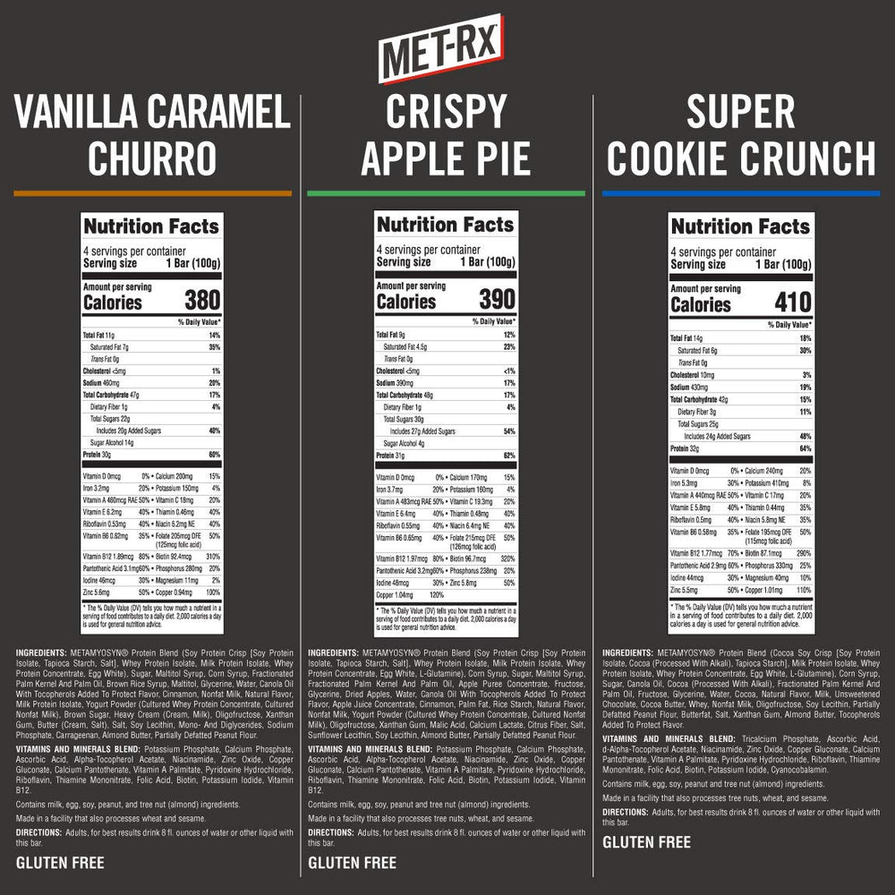 MET-Rx Big 100 Colossal Vanilla Caramel Churro bar for post-workout fueling
