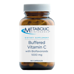 Metabolic Maintenance buffered vitamin C bottle highlighting 1000 mg formula for immune support
