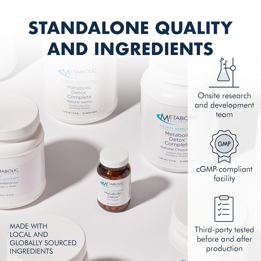 Front label of Metabolic Maintenance DIM Complex highlights key ingredients and purity