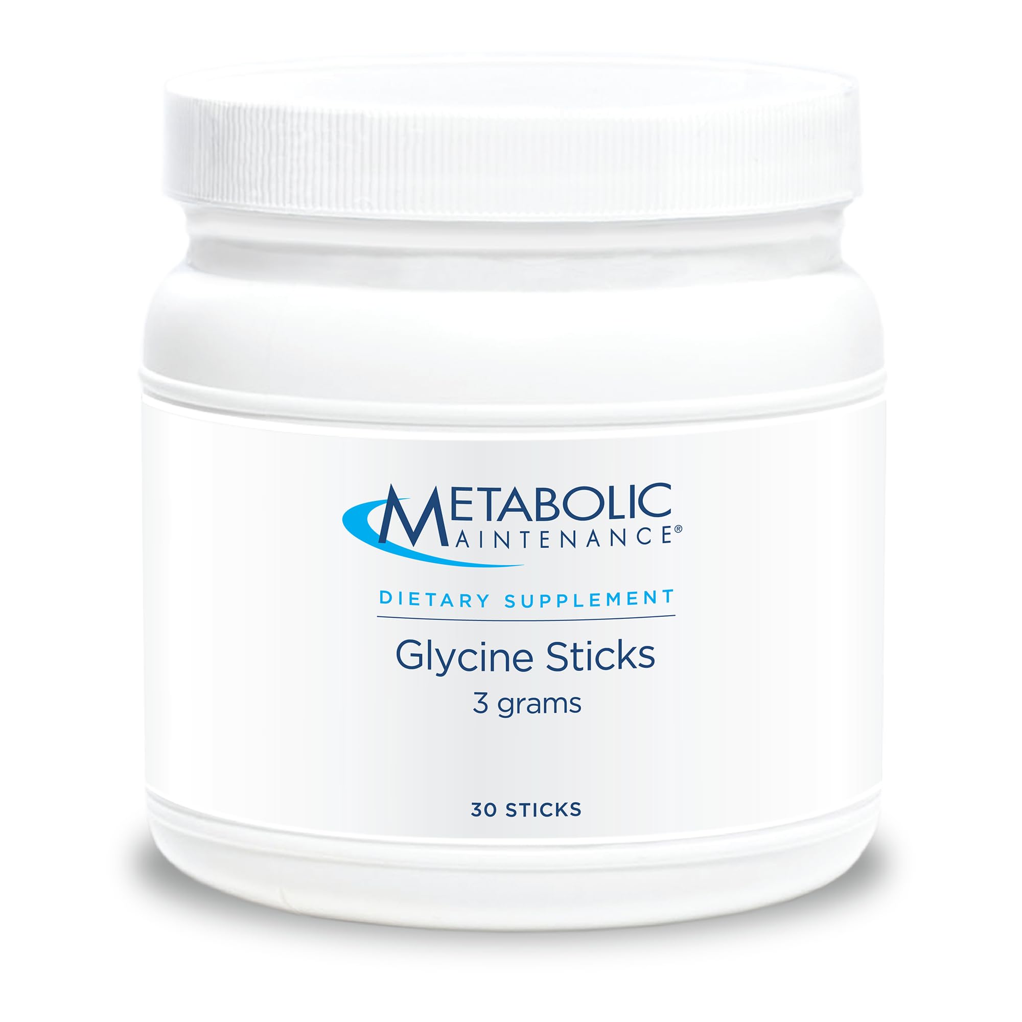 Metabolic Maintenance Glycine Sticks bottle showing the convenient 3 g dose for on-the-go use