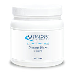Metabolic Maintenance Glycine Sticks bottle showing the convenient 3 g dose for on-the-go use
