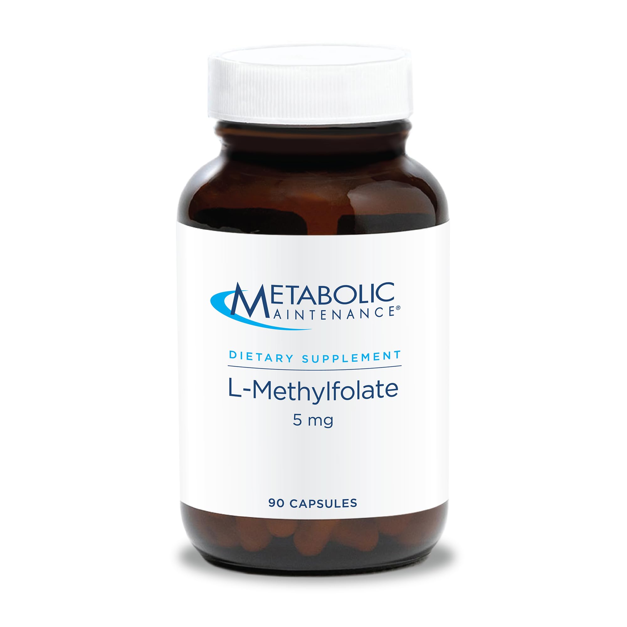 Metabolic Maintenance L-Methylfolate 5 mg bottle front displays a clean label.