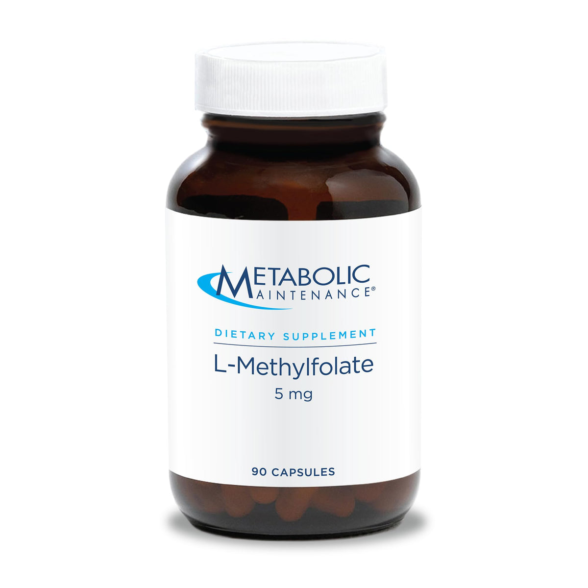 Metabolic Maintenance L-Methylfolate 5 mg bottle front displays a clean label.