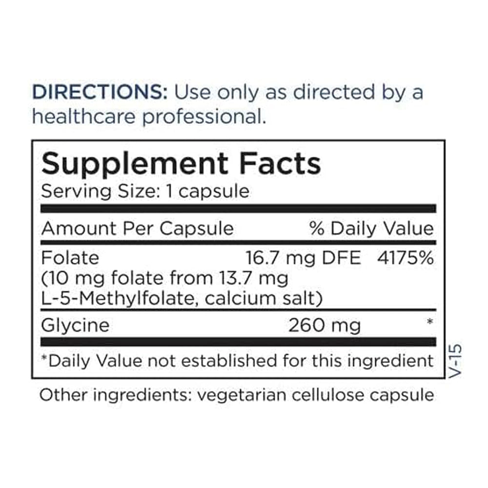 Metabolic Maintenance L-Methylfolate bottle top view.