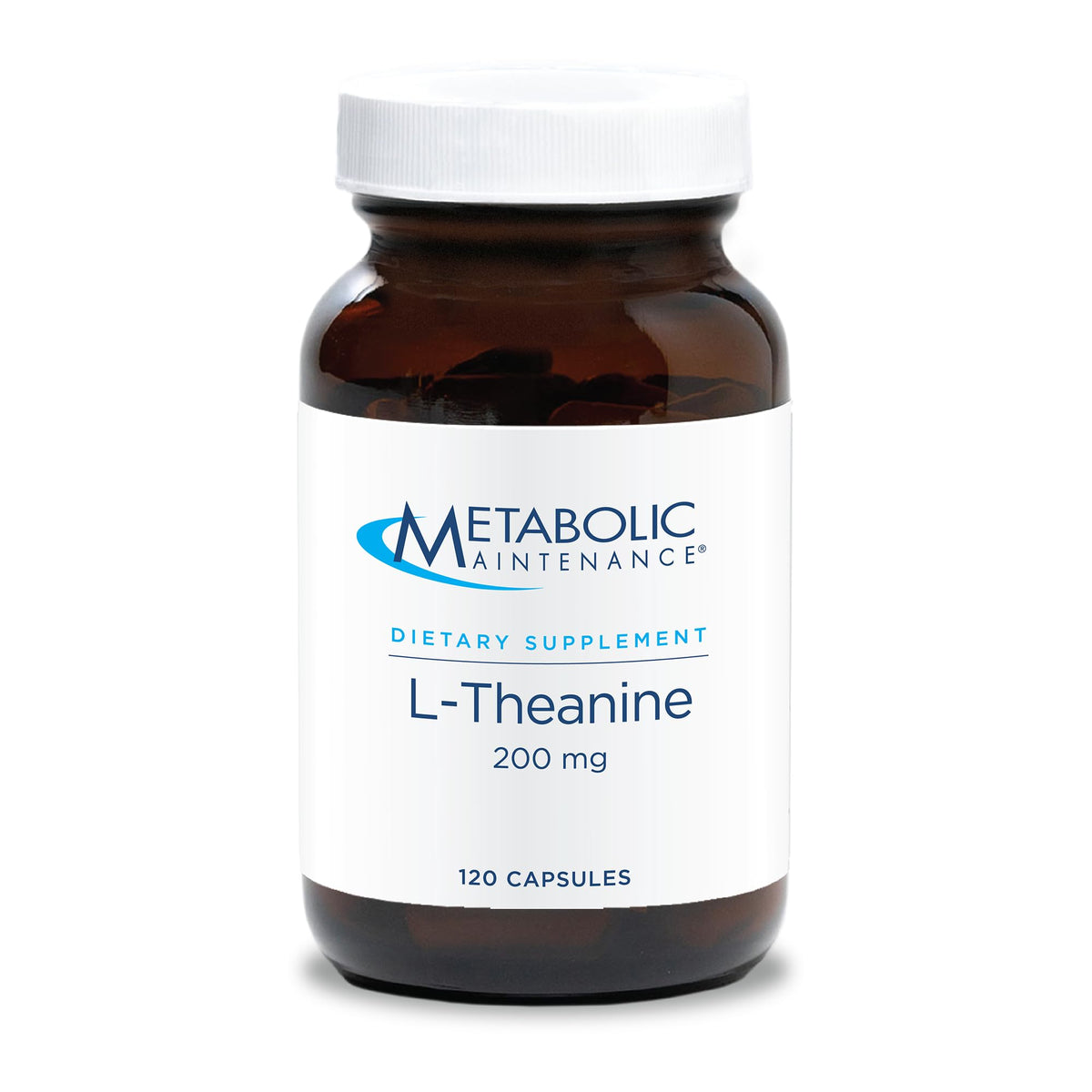 Metabolic Maintenance L-Theanine 200mg bottle front for calm focus and daily use