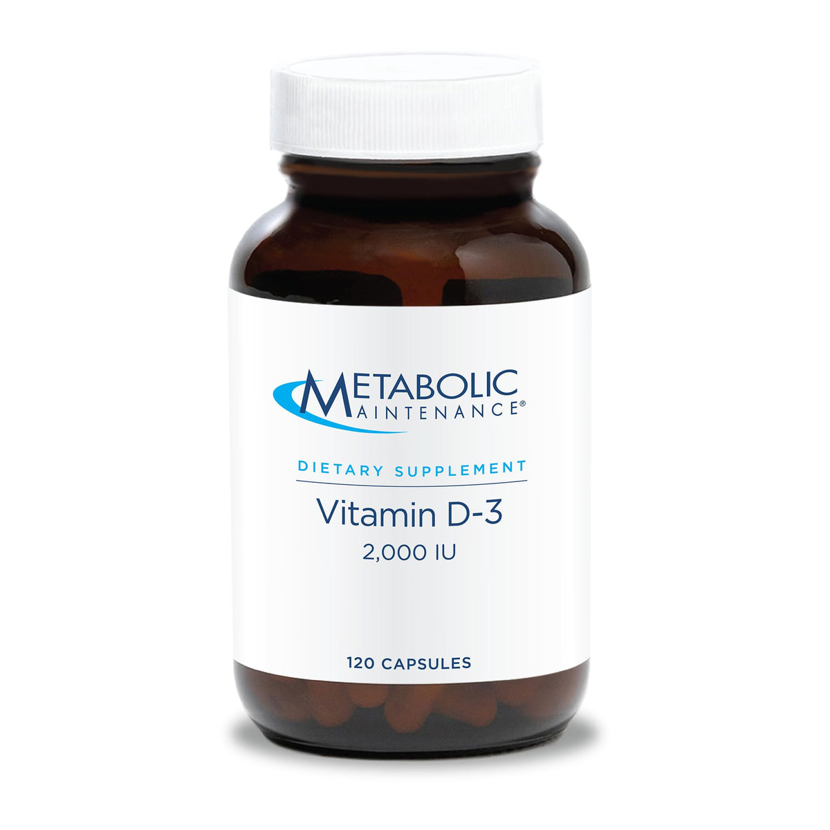 Metabolic Maintenance Vitamin D-3 2000 IU bottle for daily bone and immune support.