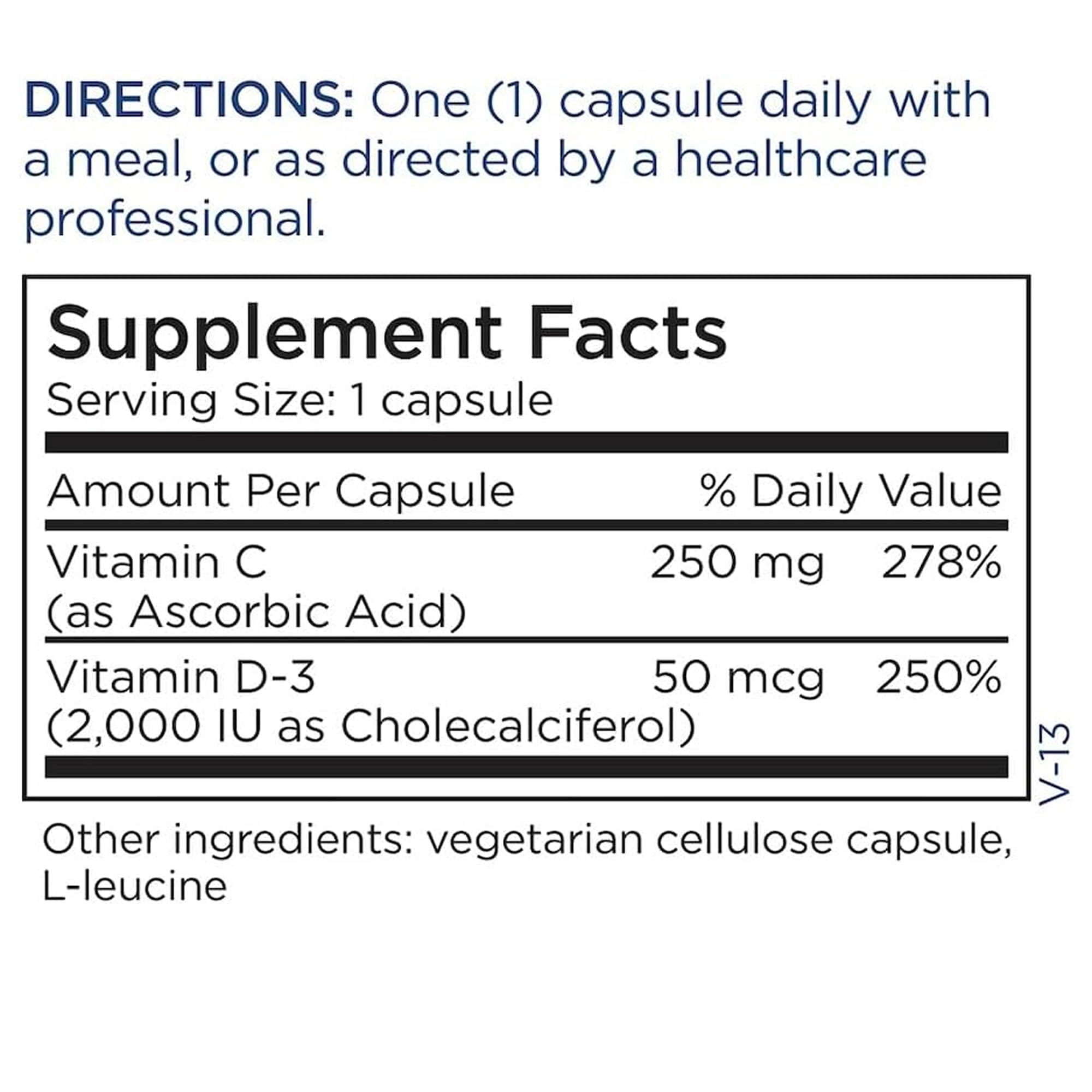 Packaging display for Metabolic Maintenance Vitamin D-3 2000 IU with Vitamin C.