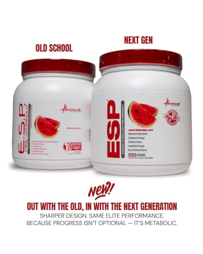 Metabolic Nutrition ESP bottle green apple flavor supports focused energy during workouts.