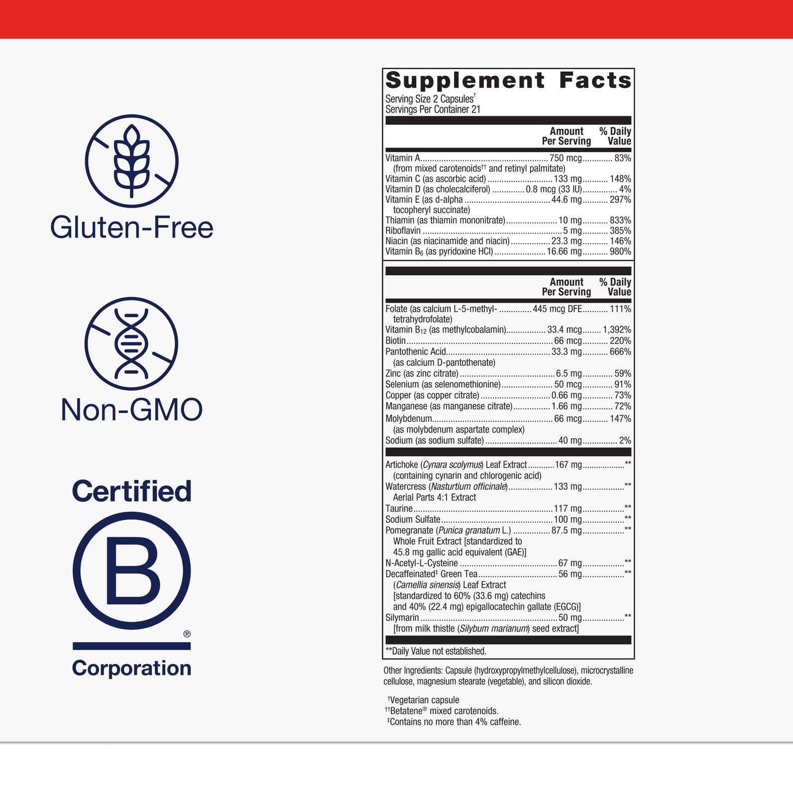 Close-up of Metagenics AdvaClear capsules for daily detox routines