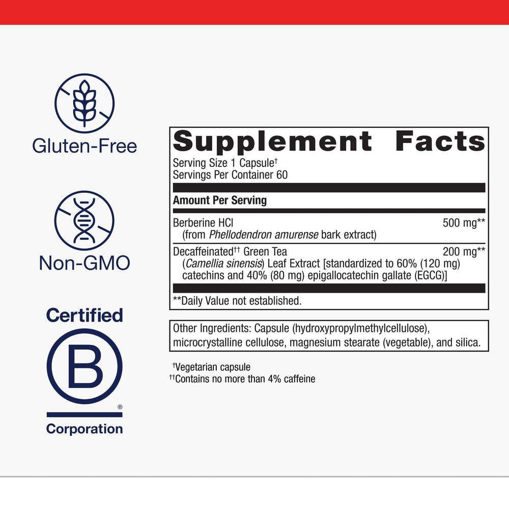 Close-up of Berberine GT capsules for easy daily use.