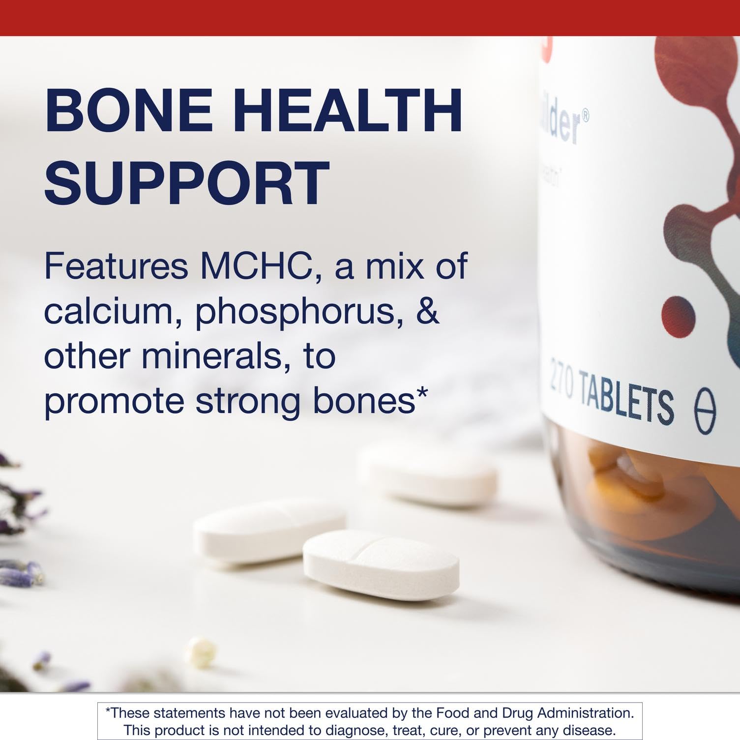 Pouring Metagenics Bone Builder Classic tablets from the bottle