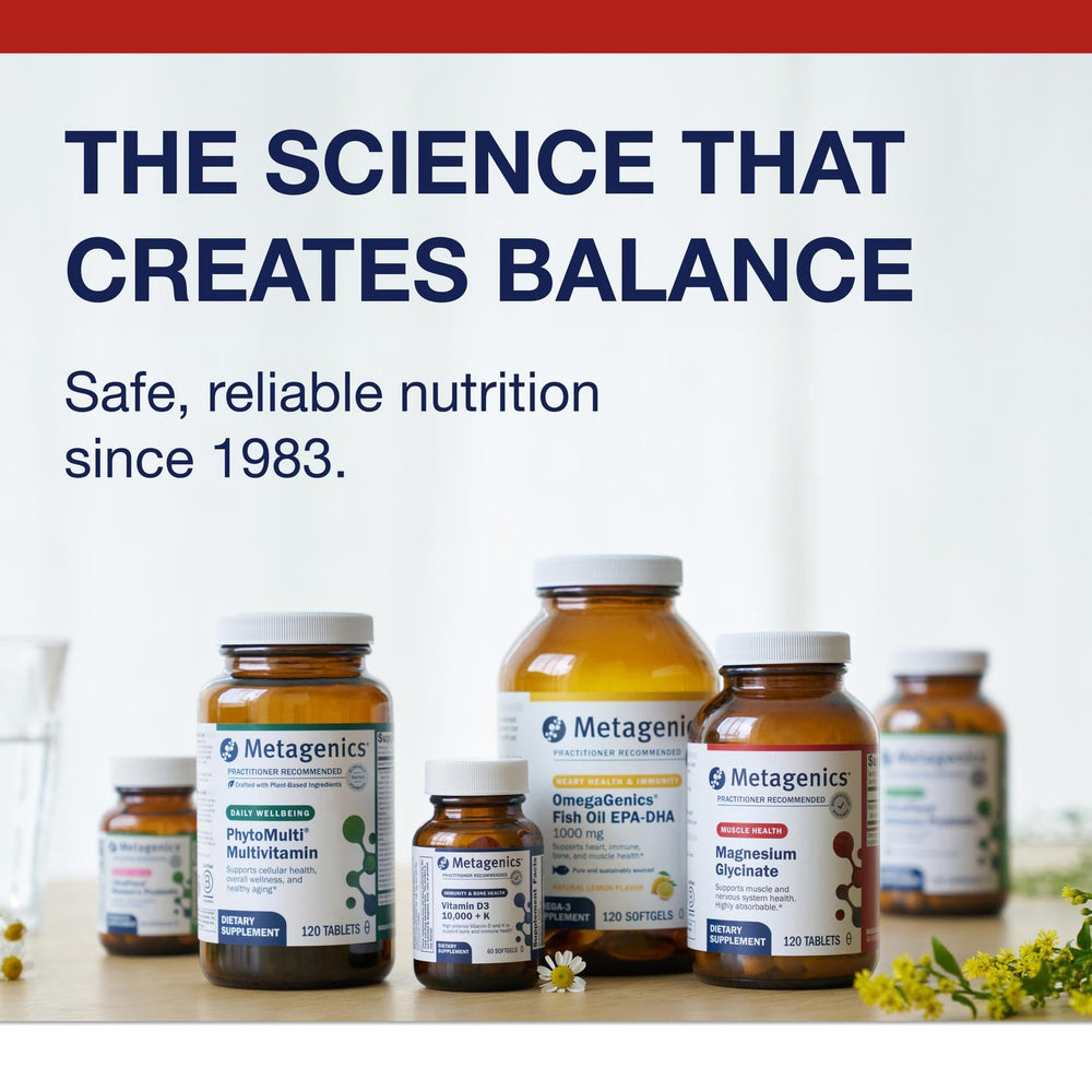 Metagenics Bone Builder Extra Strength daily-use setup for consistent intake