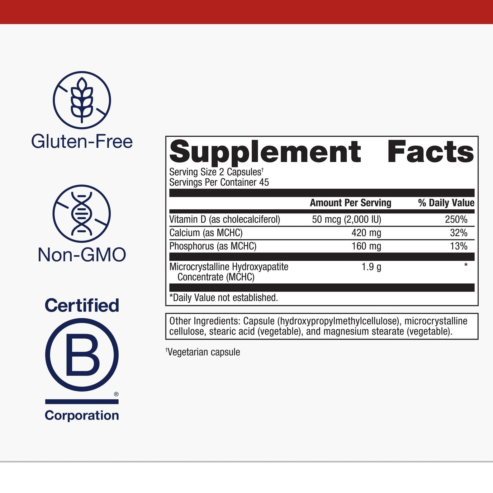 Metagenics Bone Builder Plus capsules close-up showing veggie capsules for mineral support.