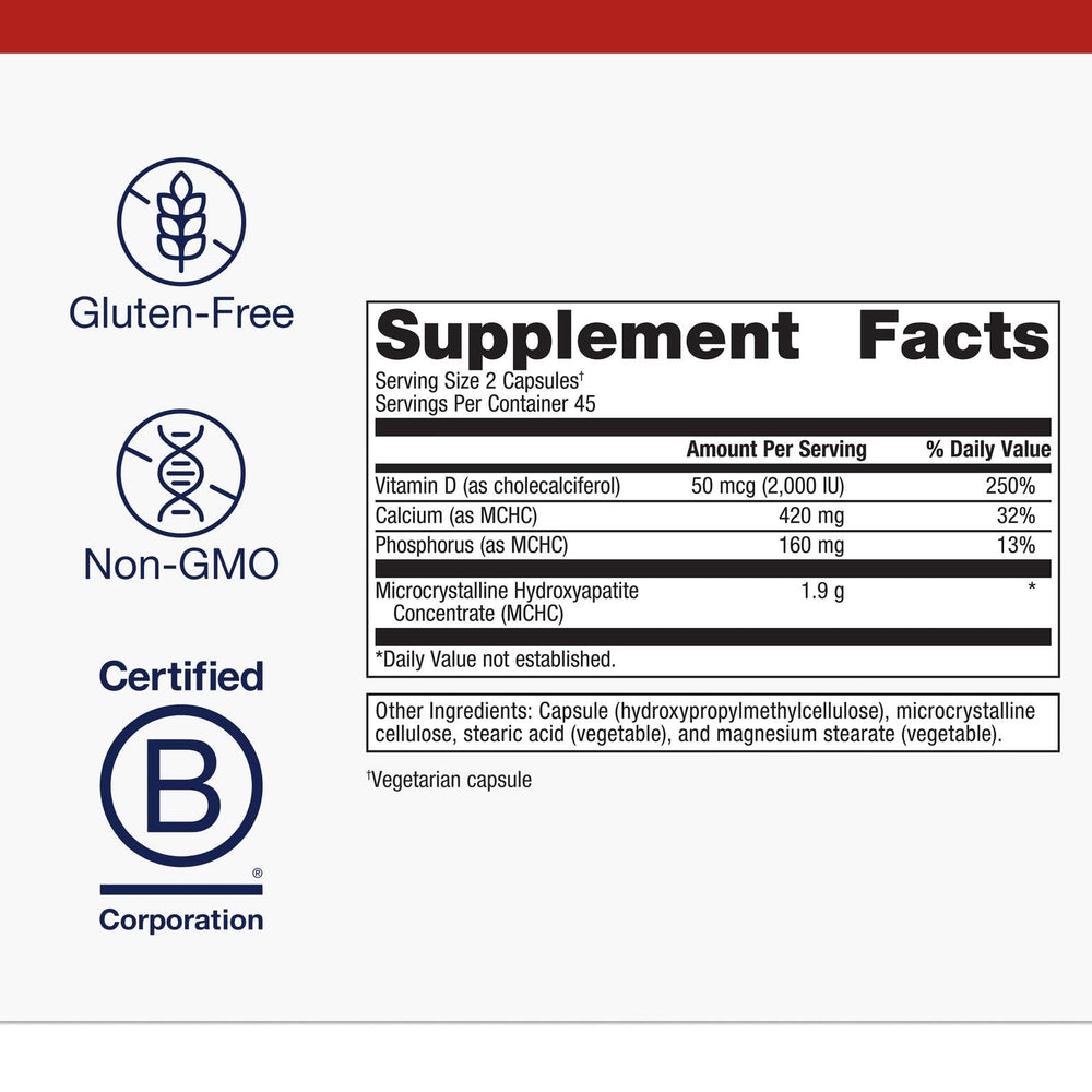 Metagenics Bone Builder Plus capsules close-up showing veggie capsules for mineral support.