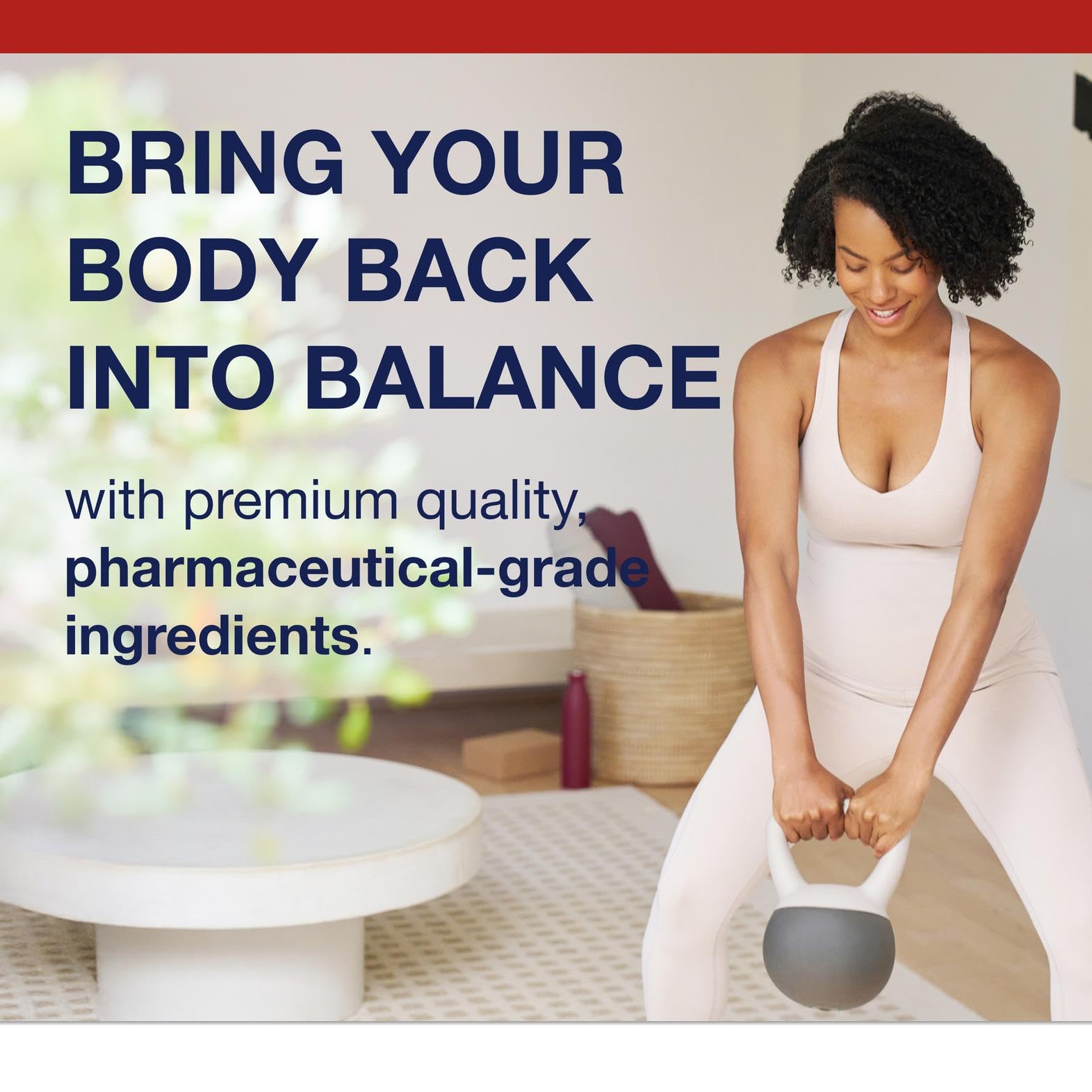 Bottle back label notes non-GMO gluten-free formula and third-party testing